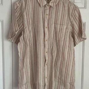 Marine Layer Men's Short Sleeve Warm Hemp Tencel Shirt Warm Multi Stripe M NWT